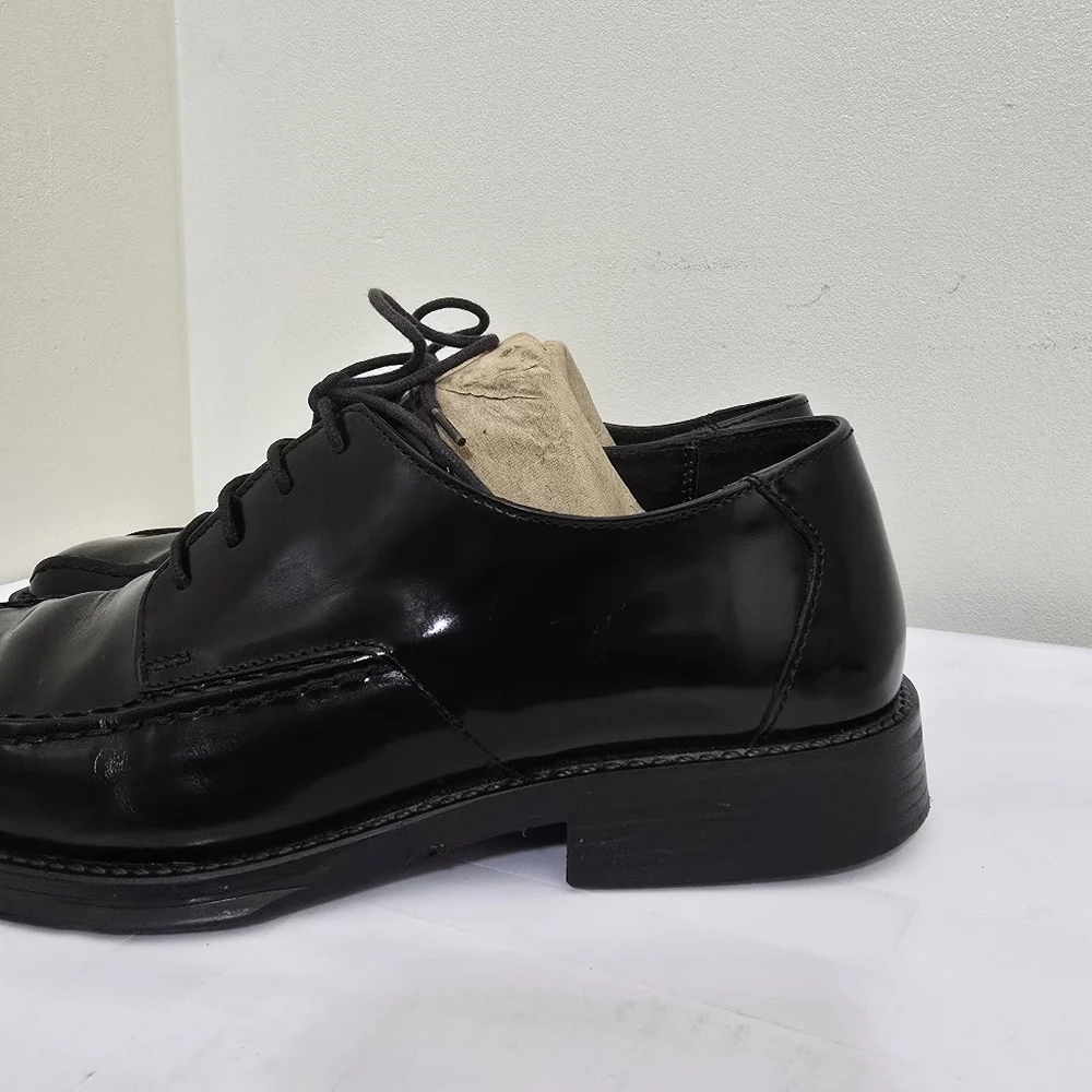 KENNETH COLE REACTION size 9 Black Square Toe Leather‎ Lace Dress Shoes